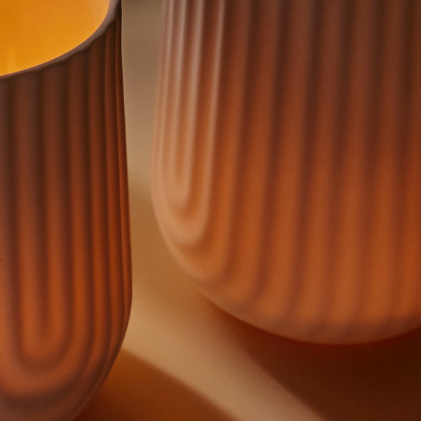 Load image into Gallery viewer, Beautifully designed white porcelain candle vessel produce an incredible glow.